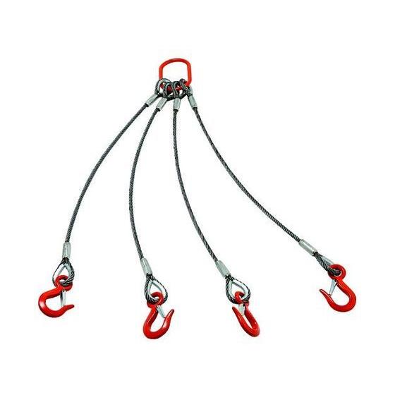 【お取り寄せ】TRUSCO 4本吊りアルミロックスリング フック付き 12mm×2m ワイヤー スリ...