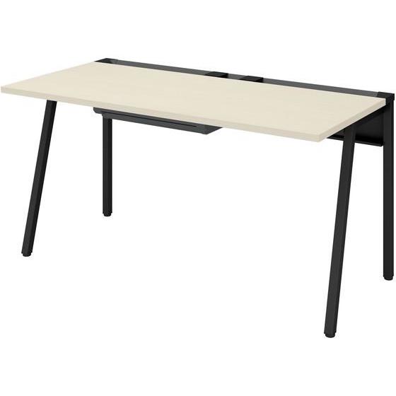 【メーカー直送】コクヨ LEAN 平机 引き出し付 W1400×D700 ブラック/ナチュラル【代引...