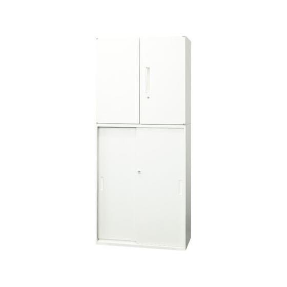 【メーカー直送】Netforce 両開き2段+引戸3段 幅800×奥行400 ホワイト【代引不可】【...