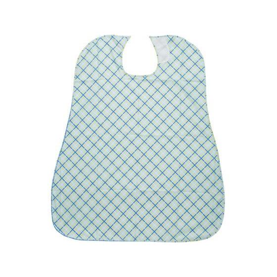 介援隊 食事用エプロン 格子ブルー 食事エプロン 食事ケア 介護 衛生材料