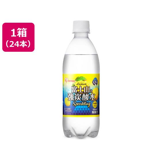 アイリスオーヤマ 富士山の天然水 強炭酸水レモン 500ml×24本 炭酸水 スパークリングウォータ...