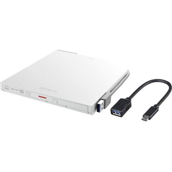 バッファロー USB3.2(Gen1)対応 ポータブルBDドライブ ホワイト ディスクドライブ 外付...