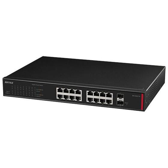 バッファロー 法人向け レイヤー2 Giga スマートスイッチ 16ポート ブラック スイッチングハ...