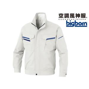 空調風神服 長袖ジャケット Sグレー×Rブルー L BK6177-61の商品画像