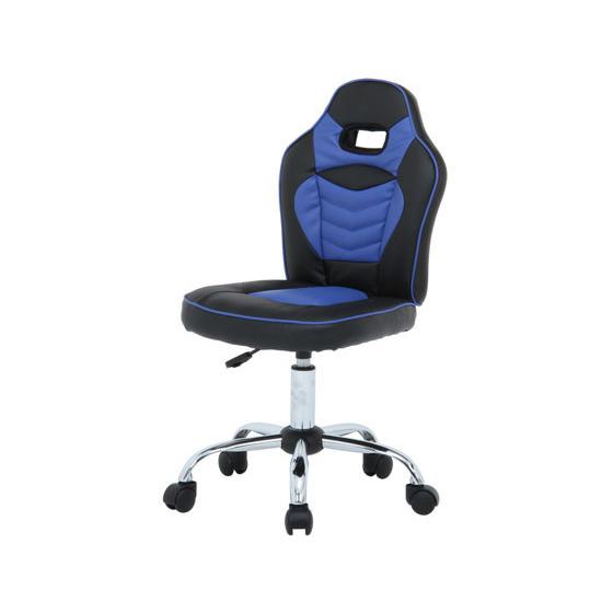 【メーカー直送】不二貿易 レーシングチェア キッズ ブルー 60701【代引不可】【お客様組立】レザ...