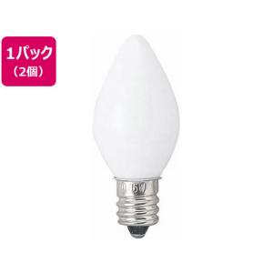 【お取り寄せ】ヤザワ/ローソク球 口金E12 5W ホワイト 2個/1CC2P ２０Ｗ形 白熱電球 ランプ｜cocodecow