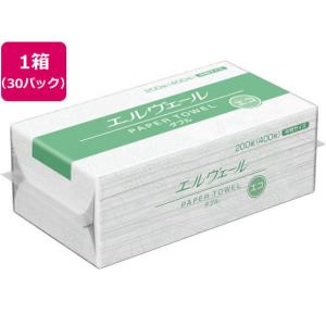 大王製紙 エルヴェールタオル エコダブル 中 200W 箱売 中判 業務用 まとめ買い 大容量 箱売り 箱買い 中判 ペーパータオル 紙製品