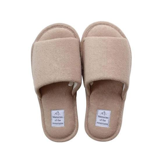 ストロング 洗えるパイルスリッパ 前ひらき ベージュ 10-4-422-19 デザインタイプスリッパ