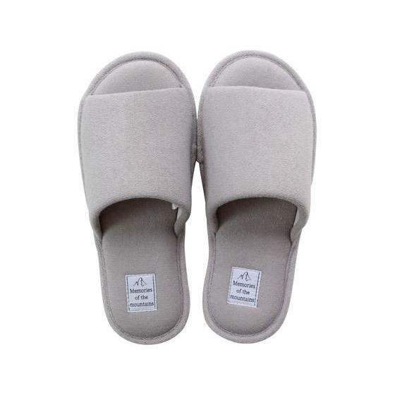 ストロング 洗えるパイルスリッパ 前ひらき L グレー 10-4-835-15 デザインタイプスリッ...