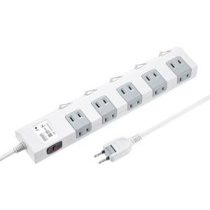 【お取り寄せ】サンワサプライ 節電タップ 2P 10個口 1m TAP-SP2110SW-1 ＯＡタップ 延長コード 配線｜cocodecow