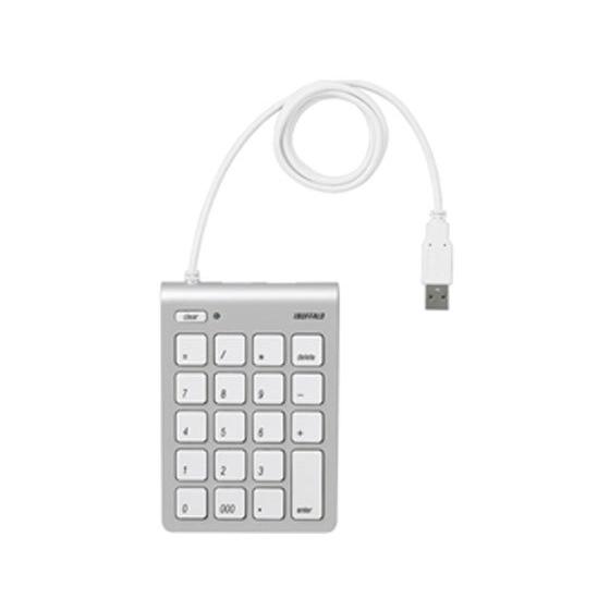 【お取り寄せ】バッファロー テンキーボード Mac用USB接続 スリム シルバー BSTK08MSV...