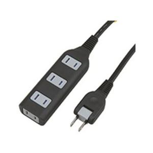 ヤザワ/タップ 耐トラ付 4個口 ブラック 1m/Y02S401BK