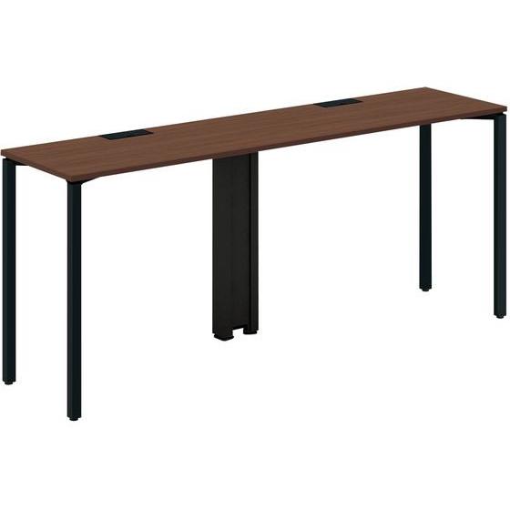【メーカー直送】コクヨ ワークフィット カウンター片面 W2400D600 ブラウン×黒脚 アジャス...