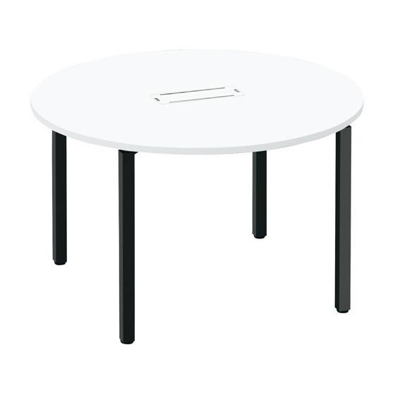 【メーカー直送】コクヨ ワークフィット φ1200円形 ホワイト×黒脚 アジャスター【代引不可】【組...