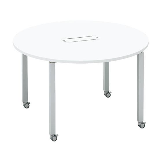 【メーカー直送】コクヨ ワークフィット φ1200円形 ホワイト×灰脚 キャスター【代引不可】【組立...