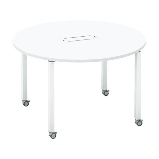 【メーカー直送】コクヨ ワークフィット φ1200円形 ホワイト×白脚 キャスター【代引不可】【組立...