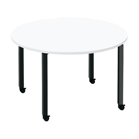 【メーカー直送】コクヨ ワークフィット φ1200円形 ホワイト×黒脚 キャスター【代引不可】【組立...