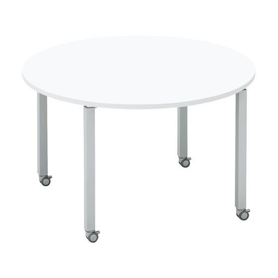 【メーカー直送】コクヨ ワークフィット φ1200円形 ホワイト×灰脚 キャスター【代引不可】【組立...