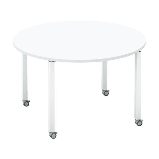 【メーカー直送】コクヨ ワークフィット φ1200円形 ホワイト×白脚 キャスター【代引不可】【組立...