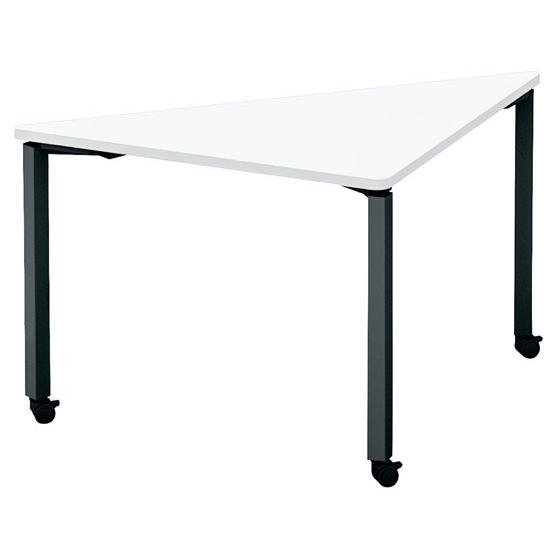 【メーカー直送】コクヨ ワークフィット 三角形 W1400D700 ホワイト×黒脚 キャスター【代引...