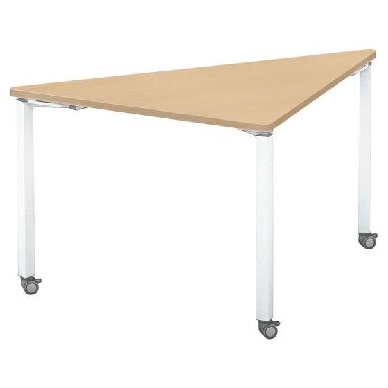 【メーカー直送】コクヨ ワークフィット 三角形 W1400D700 オーク×白脚 キャスター【代引不...