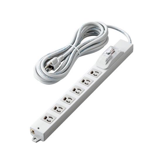 【お取り寄せ】エレコム 電源タップ 5m 3P 6個口 過電流防止 T-H0750OCPR コード付...