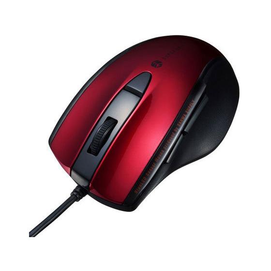 【お取り寄せ】サンワサプライ 静音有線ブルーLEDマウス5ボタンレッド MA-BL168R マウス ...