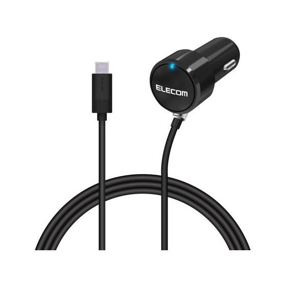 【お取り寄せ】エレコム 車載充電器 カーチャージャー タイプC ブラック MPA-CCC07BK ス...
