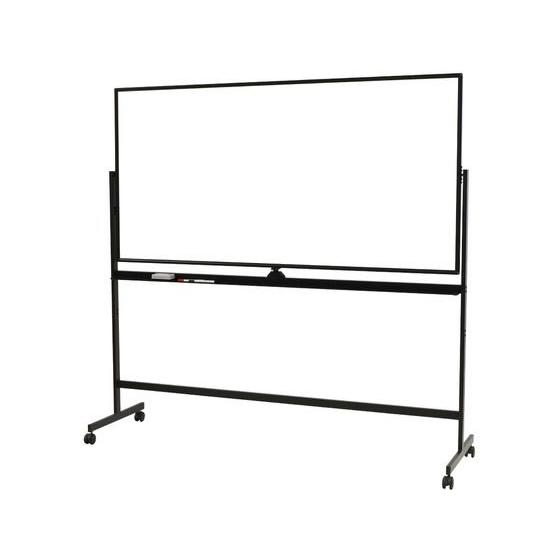 【メーカー直送】Netforce 脚付ホワイトボード スチール両面 W1890 ブラックフレーム【代...