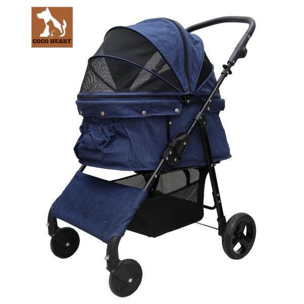 在庫調整の為大特価！耐荷重30kg！ココハート ４輪ペットカート/ペットバギー 甘えん坊バギーBIG...