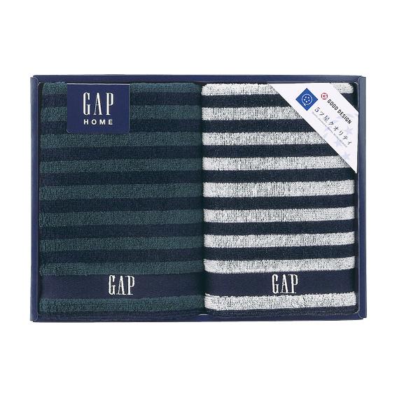 GAP HOME NEWボーダーギフト フェイスタオル2枚セット  54-3049250
