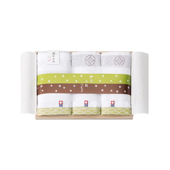 触れる和 伊予小紋つむぎ 木箱入り今治タオルセット  KT-9035