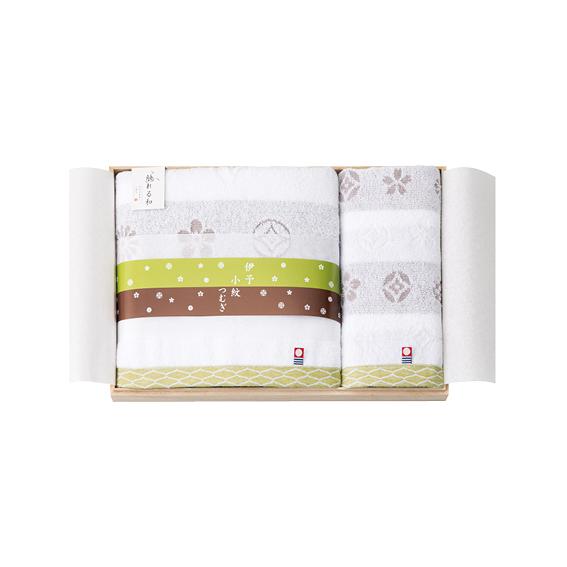 触れる和 伊予小紋つむぎ 木箱入り今治タオルセット  KT-9050