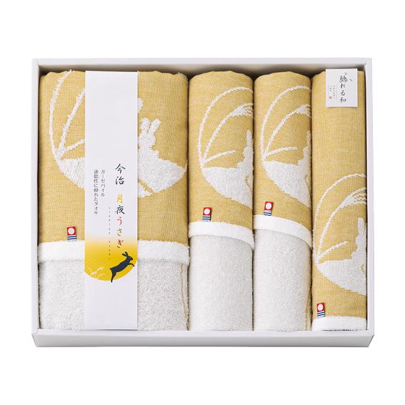 触れる和 月夜うさぎ 今治タオルセット  TU-5560