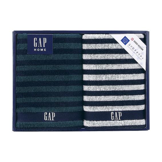 GAP HOME NEWボーダーギフト フェイスタオル2枚セット  54-3049250
