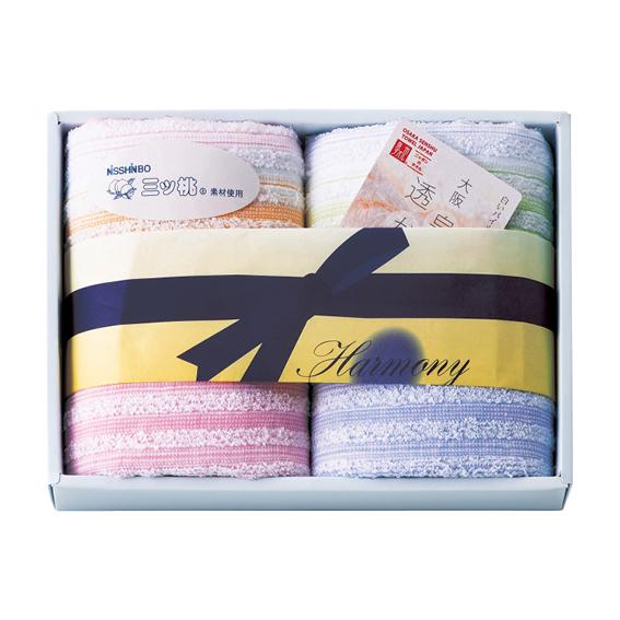 NISSHINBO三ツ桃 リズムハーモニー 泉州ウォッシュタオル2枚セット  RZ-2110