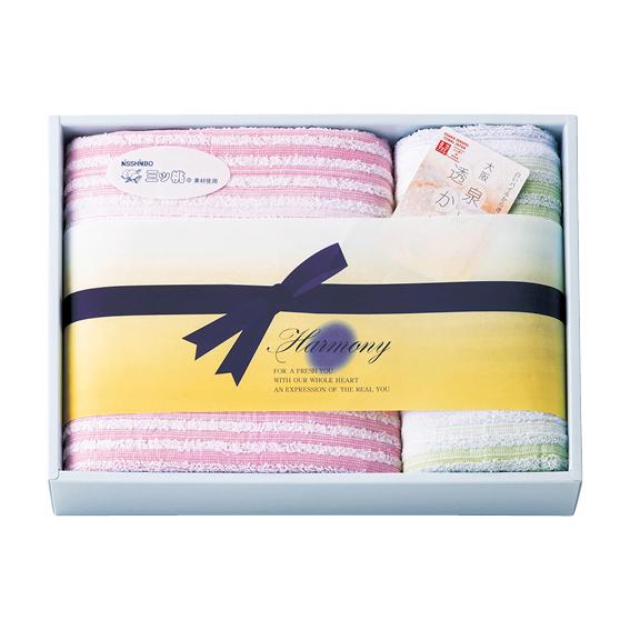 NISSHINBO三ツ桃 リズムハーモニー 泉州タオルセット  RZ-2125