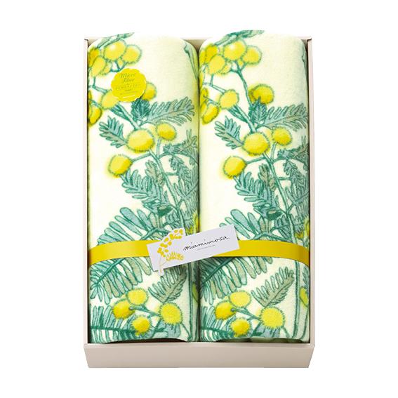 ミアミモザ プリントマイクロファイバー毛布2枚セット  MM81000