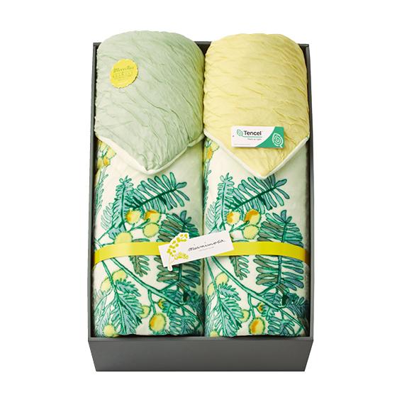 ミアミモザ もこふあニット&amp;プリントマイクロリバーシブル肌布団2枚セット  MM53005