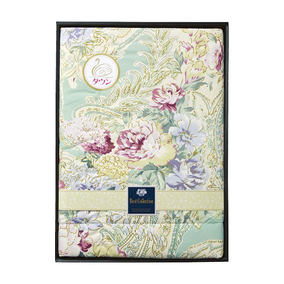 ダウン50%入り 日本製ダウンケット ブルー BUF-1153-B