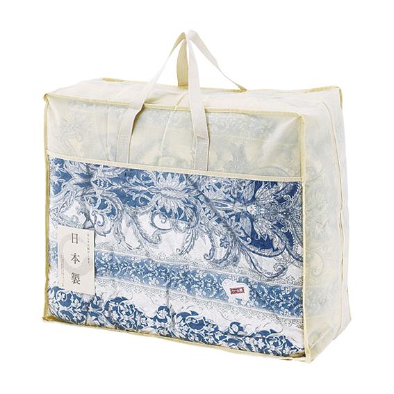 日本製 ウール50%入り合掛け布団 ブルー BW-1519-B