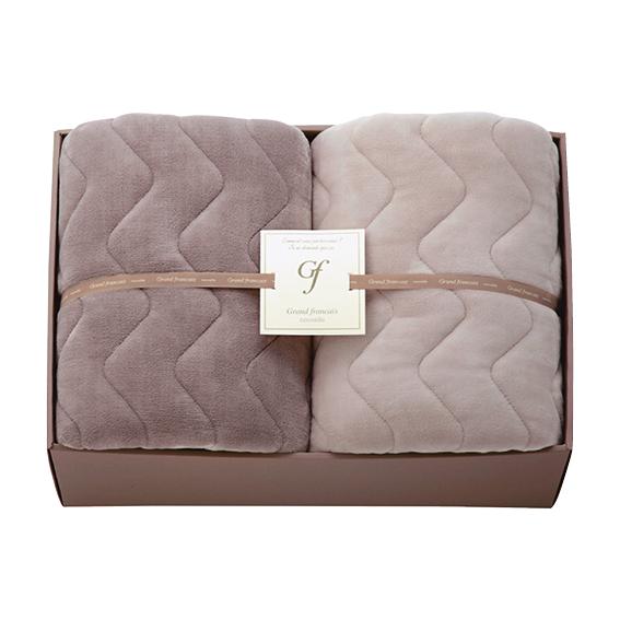 グランフランセヌーベル 吸湿発熱綿入りハイソフトタッチ敷パッド2枚セット  GFN8107