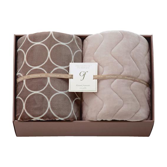 グランフランセヌーベル ハイソフトタッチマイヤー毛布&amp;吸湿発熱綿入りハイソフトタッチ敷パッド  GF...