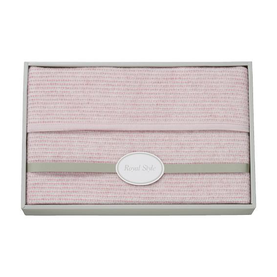 ジャカード織アクリルひざ掛け（毛羽部分） ピンク WAB-405-P