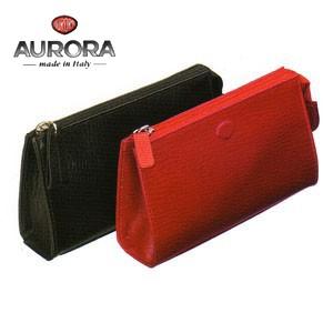 ペンケース 革 名入れ アウロラ ジッパー式 トリノ115 ペンポーチ ブラック TORINO115...