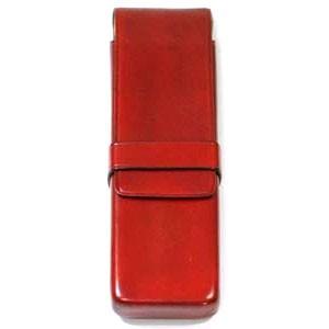 ペンケース 革 名入れ イル・ブセット シームレス 縫い目なし ペンケース 2本用 レッド No. ...