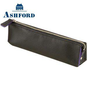 ペンケース 革 名入れ アシュフォード ビバーチェ ペンケース ブラック×パープル 8608-178...