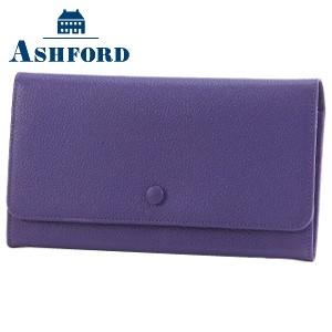 レディース 長財布 革 アシュフォード テンカラーズ 長札 ウォレット パープル No. 8899-...