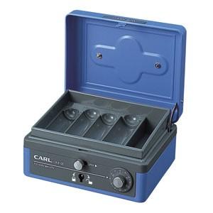 防犯 カール事務器 手提金庫 ブルー キャッシュボックス M CB-8100-B