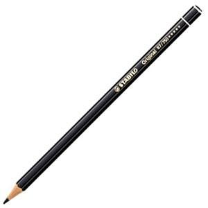 スタビロ オリジナル 硬質水彩色鉛筆 2.5ミリ 単色 12本セット ナチュラルブラック 87-750